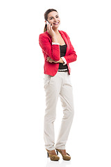 Image showing Business woman talking at phone