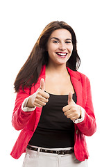 Image showing Business woman with thumbs up