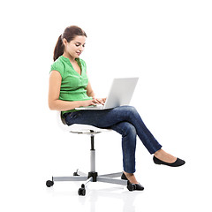 Image showing Female student with a laptop