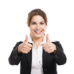 Image showing Business woman with thumbs up