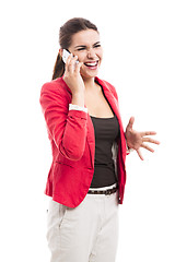 Image showing Business woman talking at phone