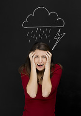 Image showing Female student having a bad day