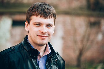 Image showing Handsome Man Outdoors Portrait. Autumn Colors.