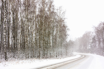 Image showing Snowy Land Road