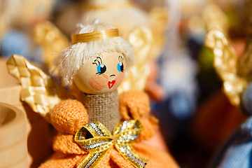 Image showing Colorful Belarusian Straw Dolls At The Market In Belarus