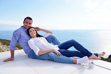 Image showing relaxed young couple at home