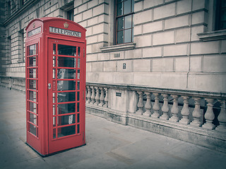 Image showing Retro look London telephone box