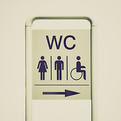 Image showing Retro look Toilet sign