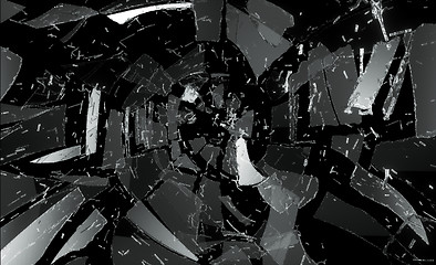 Image showing Many pieces of broken and Shattered glass