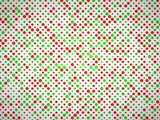 Image showing Polka dot pattern with green and red circles