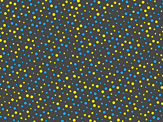 Image showing Polka dot pattern with yellow and blue circles 