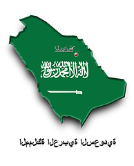 Image showing Map of Saudi Arabia in colors of its flag