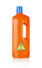 Image showing Plastic bottle cleaning-detergent, danger