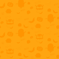 Image showing Happy Halloween Ghost Bat Icon Background