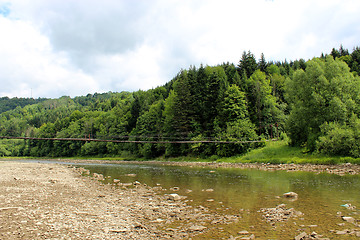 Image showing beautiful speed mountainous river in Carpathian mountains