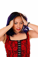 Image showing Asian woman with headache.