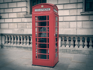 Image showing Retro look London telephone box