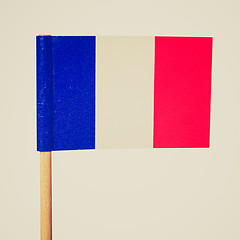 Image showing Retro look French flag