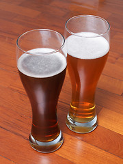 Image showing Two glasses of German beer