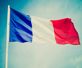 Image showing Retro look Flag of France