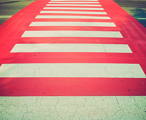 Image showing Retro look Zebra crossing