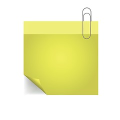 Image showing yellow note with pin with paper pin