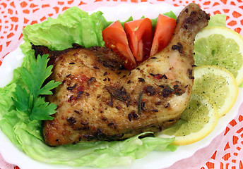 Image showing Roasted chicken drumsticks