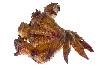 Image showing Pile of BBQ chicken wings

