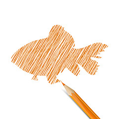 Image showing Fish drawn with pencil