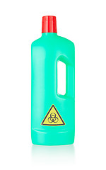 Image showing Plastic bottle cleaning-detergent, biohazard