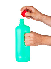 Image showing Plastic bottle cleaning-detergent