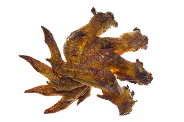 Image showing Pile of BBQ chicken wings

