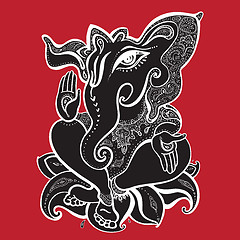 Image showing Ganesha Hand drawn illustration.