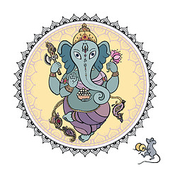 Image showing Lord Ganesha Hand drawn illustration.