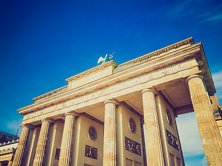 Image showing Retro look Brandenburger Tor Berlin