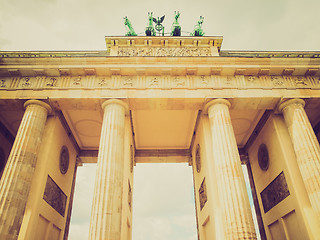 Image showing Retro look Brandenburger Tor Berlin