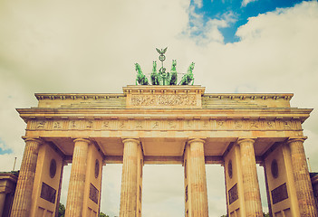 Image showing Retro look Brandenburger Tor Berlin