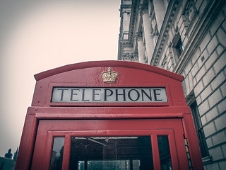 Image showing Retro look London telephone box