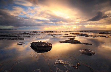 Image showing Collaroy reflections at sunrise