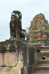Image showing sculpture at Preah Khan