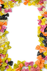 Image showing Frane from multicolored farfalle pasta