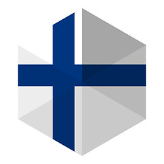 Image showing Finland Flag Hexagon Flat Icon Button