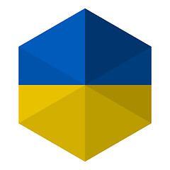 Image showing Ukraine Flag Hexagon Flat Icon Button