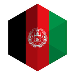 Image showing Afghanistan Flag Hexagon Flat Icon Button