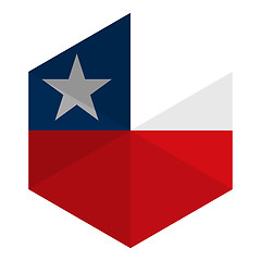 Image showing Chile Flag Hexagon Flat Icon Button