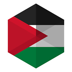 Image showing Palestine Flag Hexagon Flat Icon Button