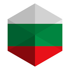 Image showing Bulgaria Flag Hexagon Flat Icon Button