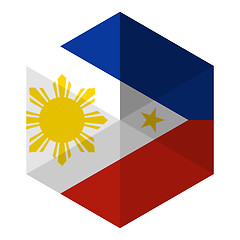 Image showing Philippines Flag Hexagon Flat Icon Button