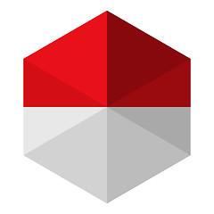Image showing Monaco Flag Hexagon Flat Icon Button