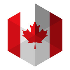 Image showing Canada Flag Hexagon Flat Icon Button